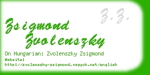 zsigmond zvolenszky business card